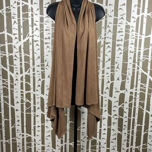 Max Edition Vicuna Faux Suede Square Lapel Racerback Vest S NEW